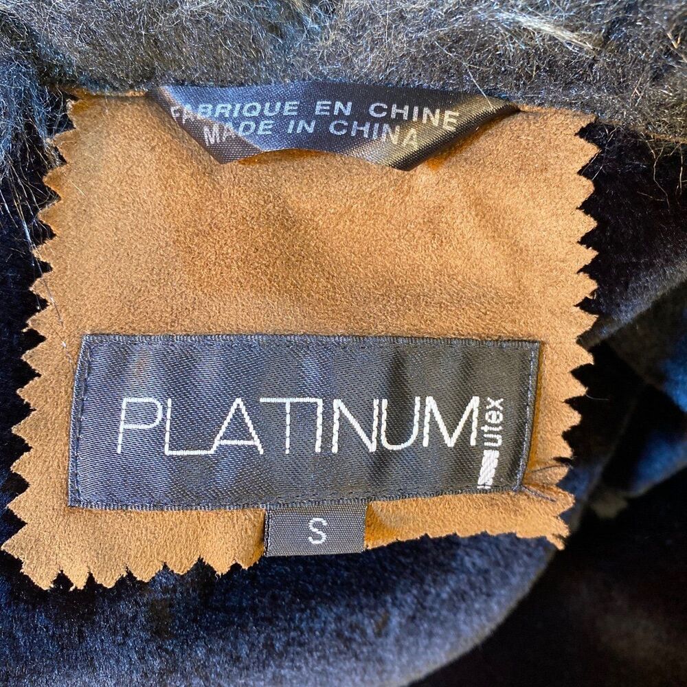Jacket, Tan Brown Trimmed with Vegan Black Fur, Platinum Utex, Small - Picture 5 of 11